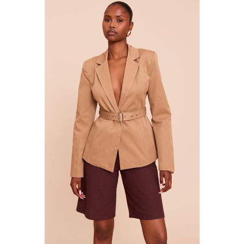 Blazer À Ceinture Nouée Et Surpiqûres Contrastées | Taille 32 - PrettyLittleThing - Modalova