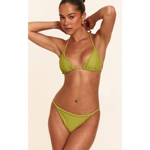Olive Haut De Bikini Triangle Avec Bordure Tressée | Taille 34 - PrettyLittleThing - Modalova