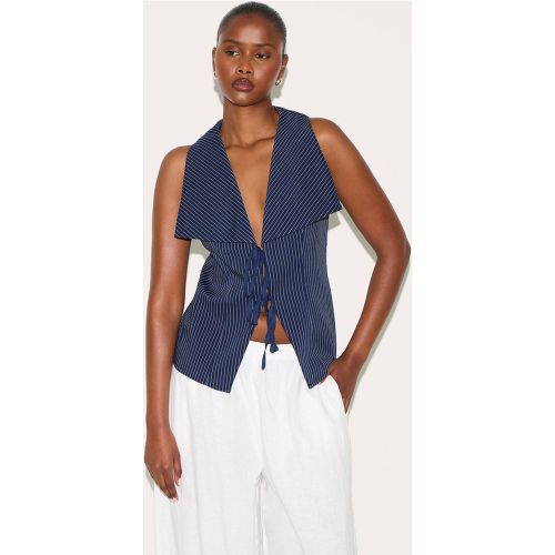 Blue Gilet En Coton À Rayures | Taille 42 - PrettyLittleThing - Modalova