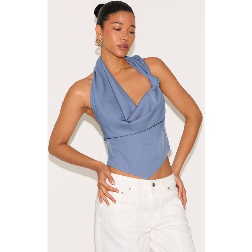 Blue Haut Long Tissé À Col Bénitier | Taille 32 - PrettyLittleThing - Modalova