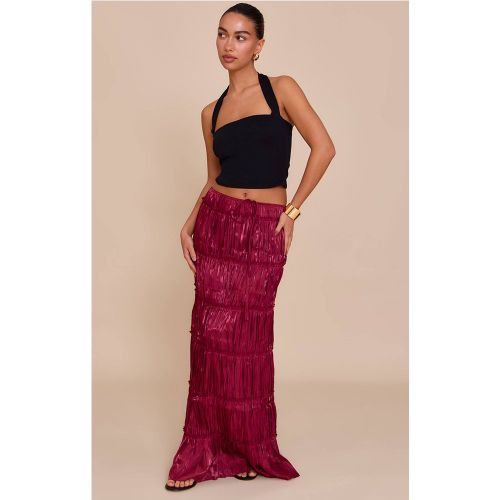 Deep Red Jupe Longue Évasée À Volants Superposés Avec Cordon De Serrage | Taille 34 - PrettyLittleThing - Modalova