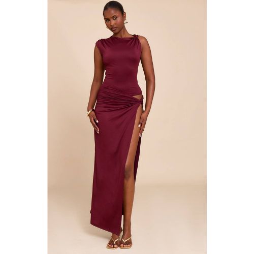 Dark Plum Robe Longue Drapée À Découpes | Taille 42 - PrettyLittleThing - Modalova