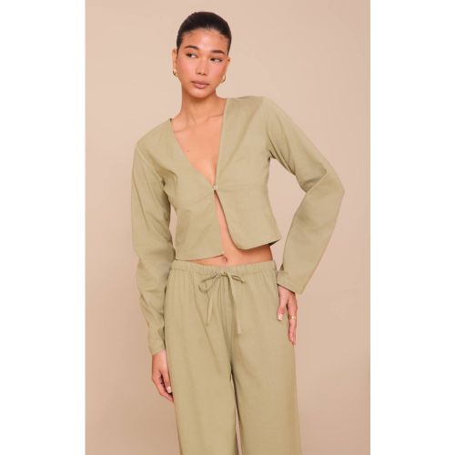 Khaki Haut À Manches Longues | Taille 32 - PrettyLittleThing - Modalova