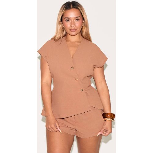 Mocha Short Shape Taille Élastiquée Aspect Lin | Taille 36 - PrettyLittleThing - Modalova