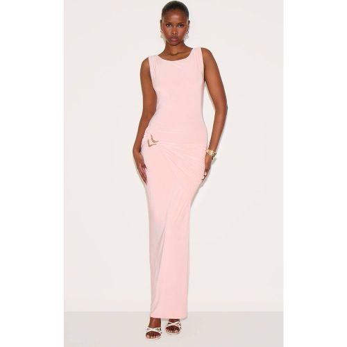 Dusty Pink Robe Mi-longue À Double Couche Avec Détail Froncé | Taille 42 - PrettyLittleThing - Modalova