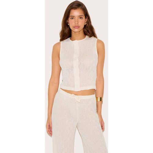 Cream Gilet Texturé Boutonné | Taille 36 - PrettyLittleThing - Modalova