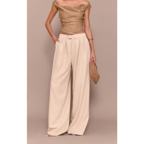 Sand Pantalon Large Plissé Doublé Coupe Ajustée Premium | Taille 42 - PrettyLittleThing - Modalova
