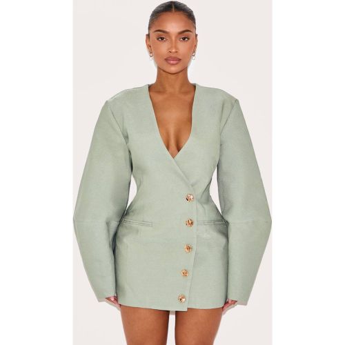 Olive Robe Blazer Cintrée Forme A À Manches Cocon | Taille 42 - PrettyLittleThing - Modalova