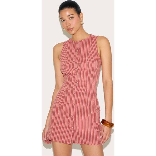 Red Robe Chemise Droite À Fines Rayures Boutonnée | Taille 42 - PrettyLittleThing - Modalova