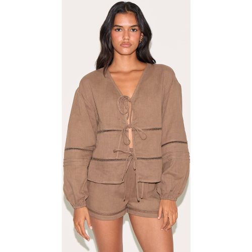 Mushroom Haut À Encolure Dégagée Brodé | Taille 36 - PrettyLittleThing - Modalova