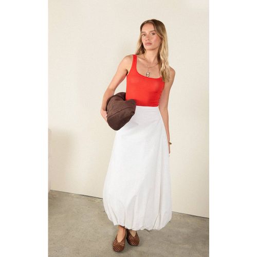 White Jupe Longue Bouffante En Coton | Taille 32 - PrettyLittleThing - Modalova