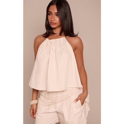 Stone Top Petite À Dos Nu Et Col Licou En Popeline Assorti | Taille 32 - PrettyLittleThing - Modalova