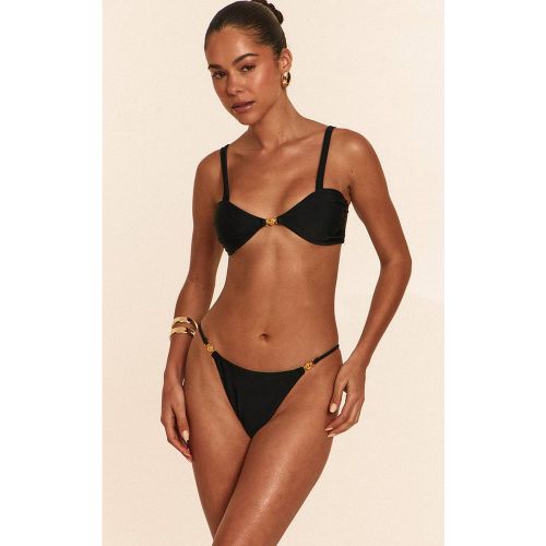 Black Haut De Bikini Micro Triangle À Bords Dorés | Taille 44 - PrettyLittleThing - Modalova