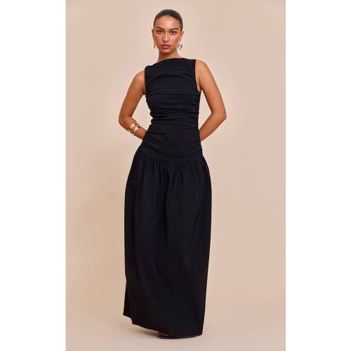 Black Robe Maxi Taille Basse En Tissu Stretch Avec Détails Froncés | Taille 32 - PrettyLittleThing - Modalova