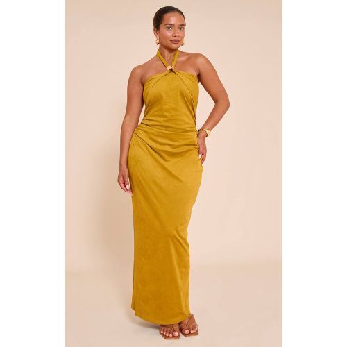 Olive Robe Longue Shape À Encolure Dos-nu En Synthétique Beige Avec Finitions Dorées | Taille 34 - PrettyLittleThing - Modalova