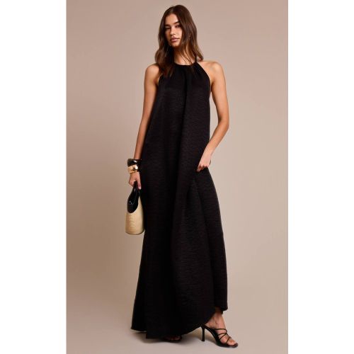 Black Robe Longue Dos Nu À Texture Froissée Avec Détails De Perles | Taille 32 - PrettyLittleThing - Modalova