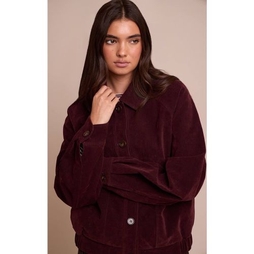 Burgundy Veste Oversize En Synthétique | Taille XS - PrettyLittleThing - Modalova