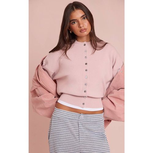 Pink Cardigan En Maille Compacte | Taille XS - PrettyLittleThing - Modalova