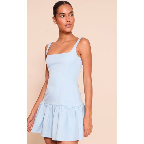 Blue Robe Droite Tissée À Encolure Droite | Taille 42 - PrettyLittleThing - Modalova