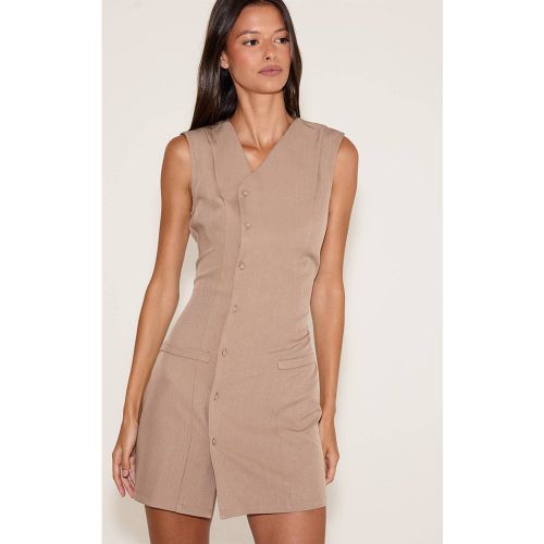 Robe Droite Asymétrique Boutonnée Ajustée | Taille 42 - PrettyLittleThing - Modalova