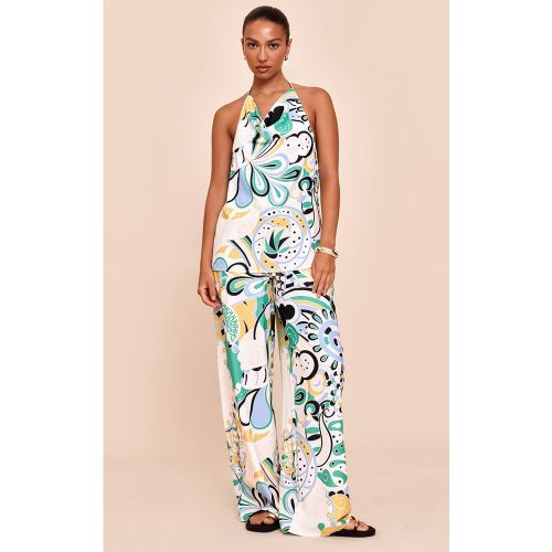 Multi Pantalon Large Fluide Tissé À Rayures | Taille 32 - PrettyLittleThing - Modalova