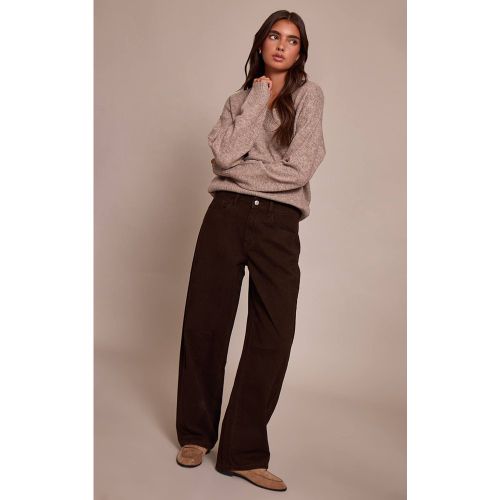Jean Barrel Taille Basse Avec Détails De Coutures | Taille 42 - PrettyLittleThing - Modalova