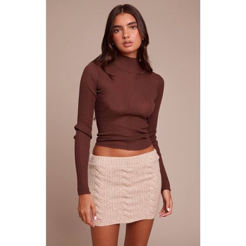 Stone Mini-jupe En Maille Torsadée | Taille XS - PrettyLittleThing - Modalova