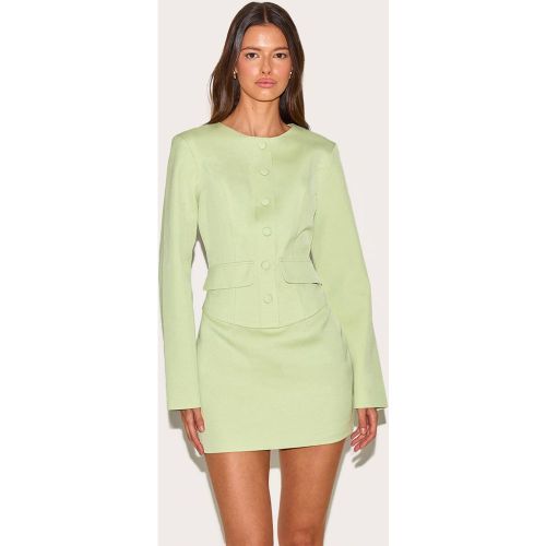 Pale Lime Robe Mini Ajustée Tissée À Boutonnage | Taille 34 - PrettyLittleThing - Modalova