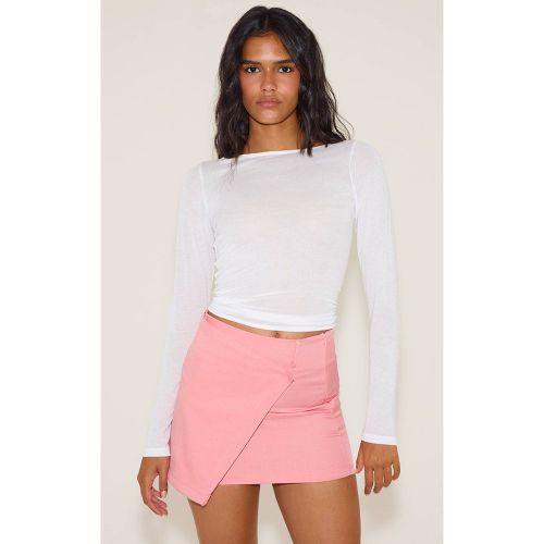 Pink Mini Jupe-short Tissée Avec Détails Bords Bruts | Taille 36 - PrettyLittleThing - Modalova