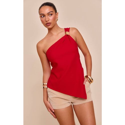 Tomato Red Haut Long Asymétrique À Une Épaule Avec Détails De Finition | Taille 32 - PrettyLittleThing - Modalova