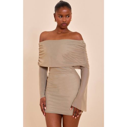 Robe Courte Moulante En Mesh Doublée À Manches Longues | Taille 40 - PrettyLittleThing - Modalova