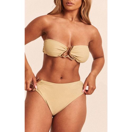 Olive Bas De Bikini Shape À Liseré Vague Doré | Taille 34 - PrettyLittleThing - Modalova