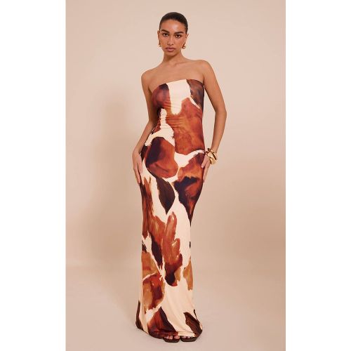 Rust Robe Maxi À Bandeau Imprimée | Taille 42 - PrettyLittleThing - Modalova