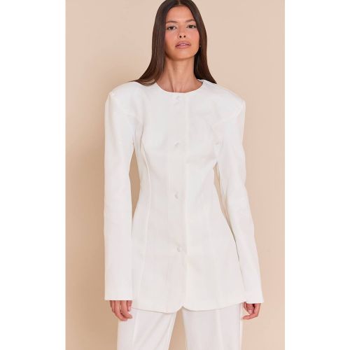White Blazer Ajusté Cintré Moutarde Foncé | Taille 36 - PrettyLittleThing - Modalova