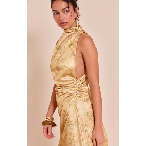 Green Robe Courte À Imprimé Abstrait Avec Découpes | Taille 32 - PrettyLittleThing - Modalova
