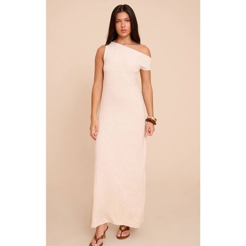 Natural Robe Longue Asymétrique Texturée Tissée À Une Épaule | Taille 32 - PrettyLittleThing - Modalova