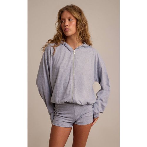 Grey Marl Veste Zippée Brodée PLT Super Douce À Rayures | Taille XS - PrettyLittleThing - Modalova