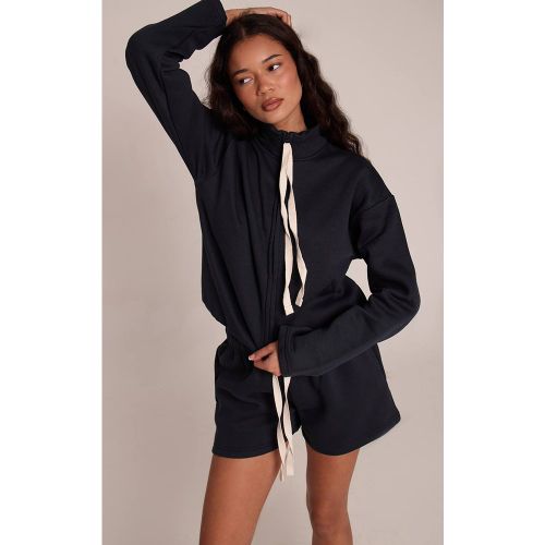 Navy Sweat-shirt À Col Cheminée Avec Cordon De Serrage Contrasté | Taille XS - PrettyLittleThing - Modalova