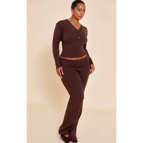 Pantalon En Maille À Pinces Et Taille Repliée Shape | Taille XS - PrettyLittleThing - Modalova