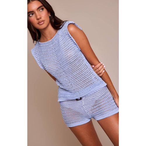Blue Short Mini En Maille Ceinturé | Taille Small - PrettyLittleThing - Modalova