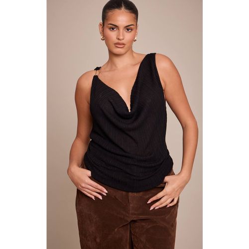 Black Haut En Maille Grande Taille Col Bénitier Avec Détails Contrastés | Taille 2XL - PrettyLittleThing - Modalova