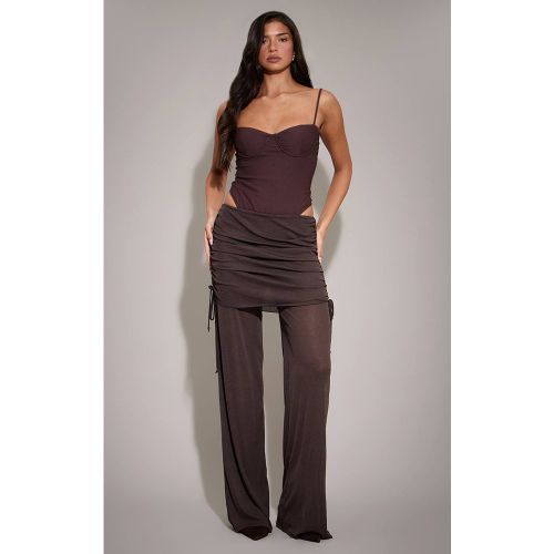 Pantalon Droit À Panneau Drapé | Taille 42 - PrettyLittleThing - Modalova