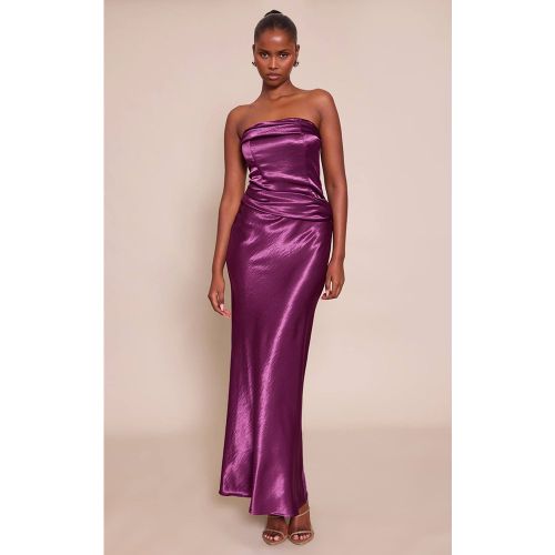 Purple Robe Longue Bustier À Détail Plissé Sur Le Buste | Taille 36 - PrettyLittleThing - Modalova