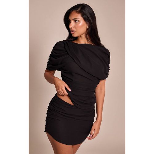 Black Top Drapé En Mousseline | Taille 34 - PrettyLittleThing - Modalova