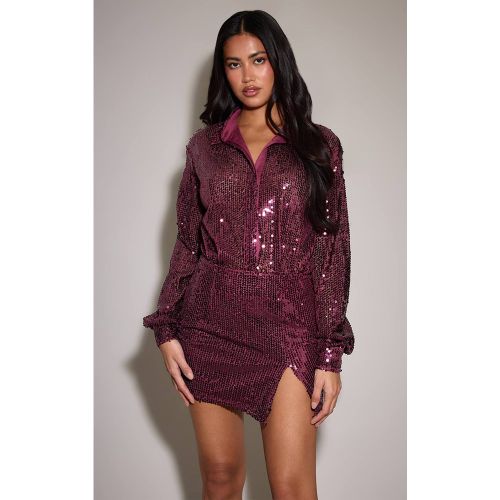 Plum Robe Chemise Ajustée À Sequins | Taille 42 - PrettyLittleThing - Modalova