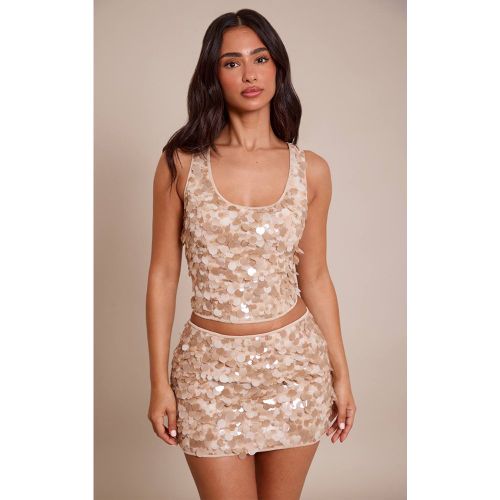 Débardeur Petite À Col Rond Et Sequins | Taille 42 - PrettyLittleThing - Modalova
