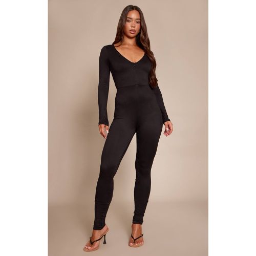 Black Combinaison Zippée Toucher Doux | Taille 44 - PrettyLittleThing - Modalova