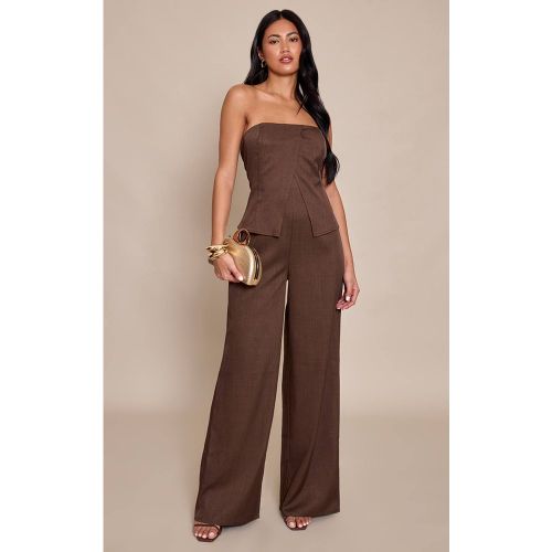 Combinaison-pantalon Longue Ajustée À Bandeau En Tissu Tissé | Taille 42 - PrettyLittleThing - Modalova