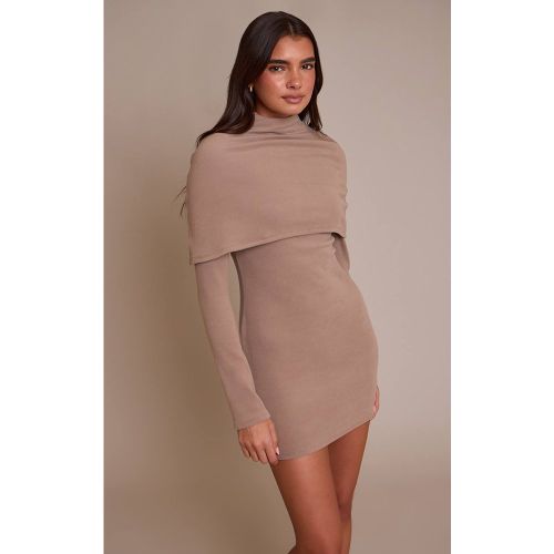 Robe Moulante À Manches Longues Avec Superposition Côtelée | Taille 42 - PrettyLittleThing - Modalova