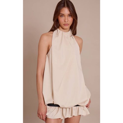 Cream Robe Ballon Ceinturée | Taille 42 - PrettyLittleThing - Modalova